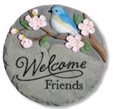 Garden stone-"Welcome Friends" by: Carson | Photo courtesy of Carson