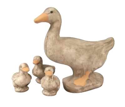  Statue "Duck with ducklings" 4 pc set Photo courtesy of Athens Stone Casting